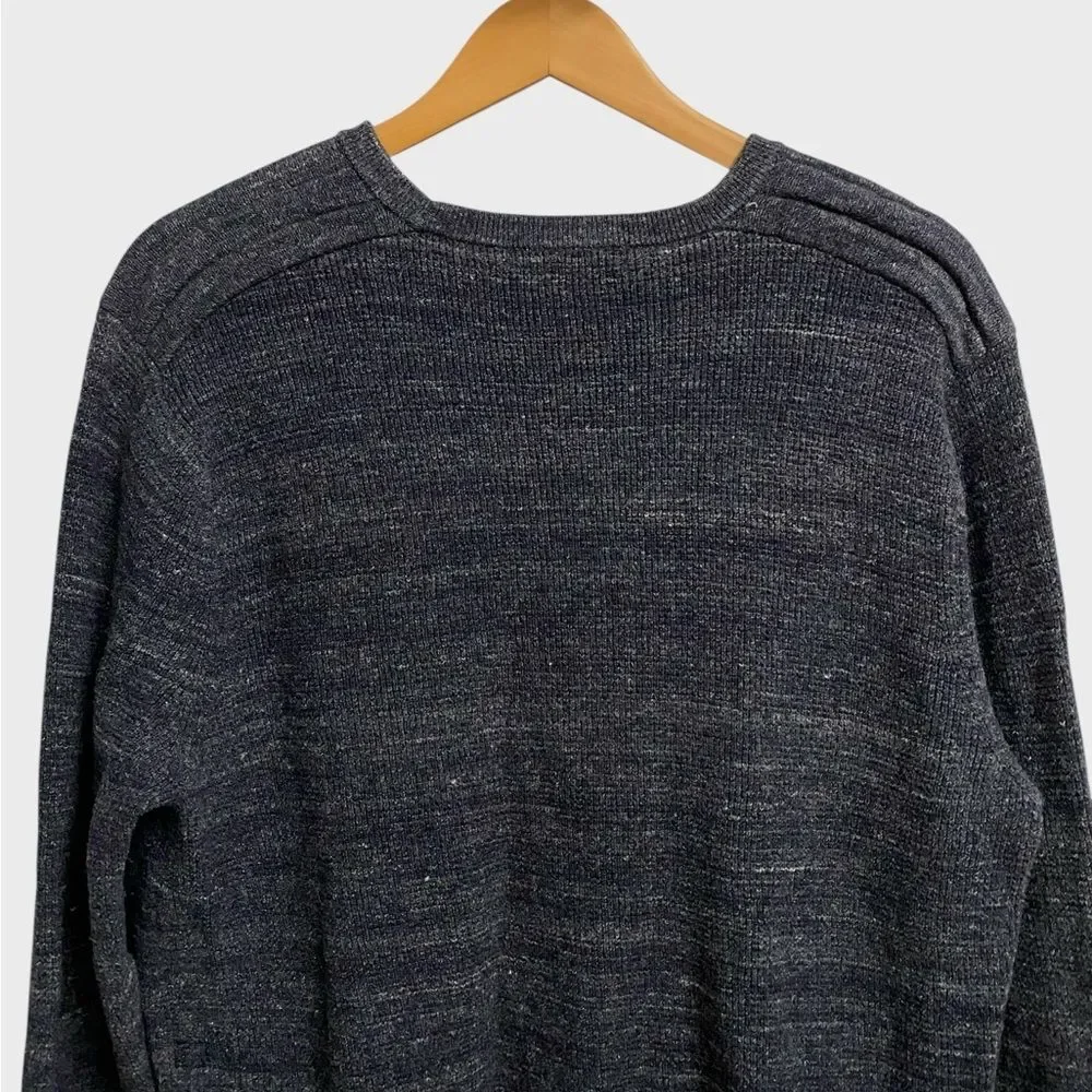 Michael Kors Men's Wool Blend Charcoal Melange Crewneck Sweater Size XL Textured